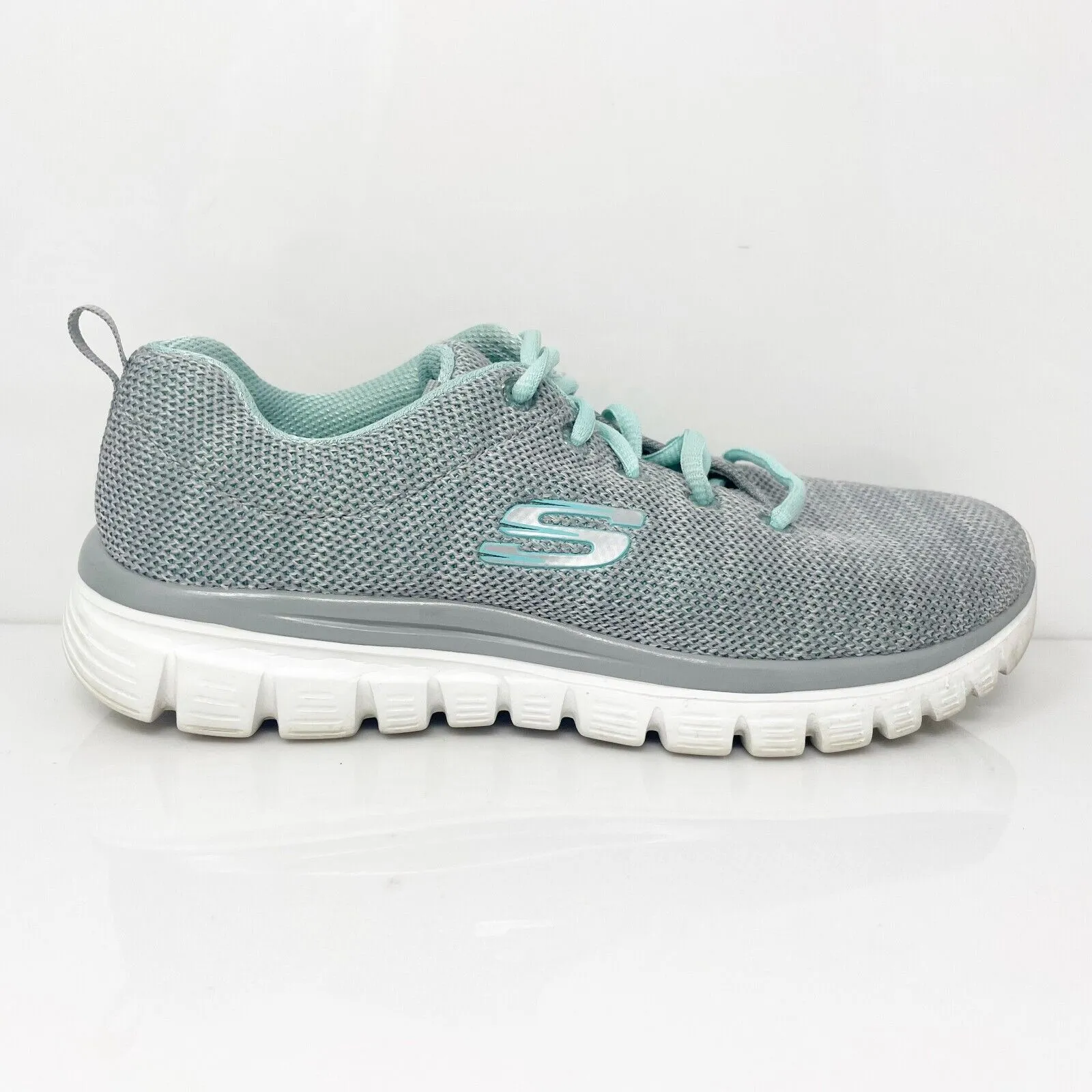 Skechers Womens Graceful Twisted Fortune 12614 Gray Running Shoes Sneakers Sz 7