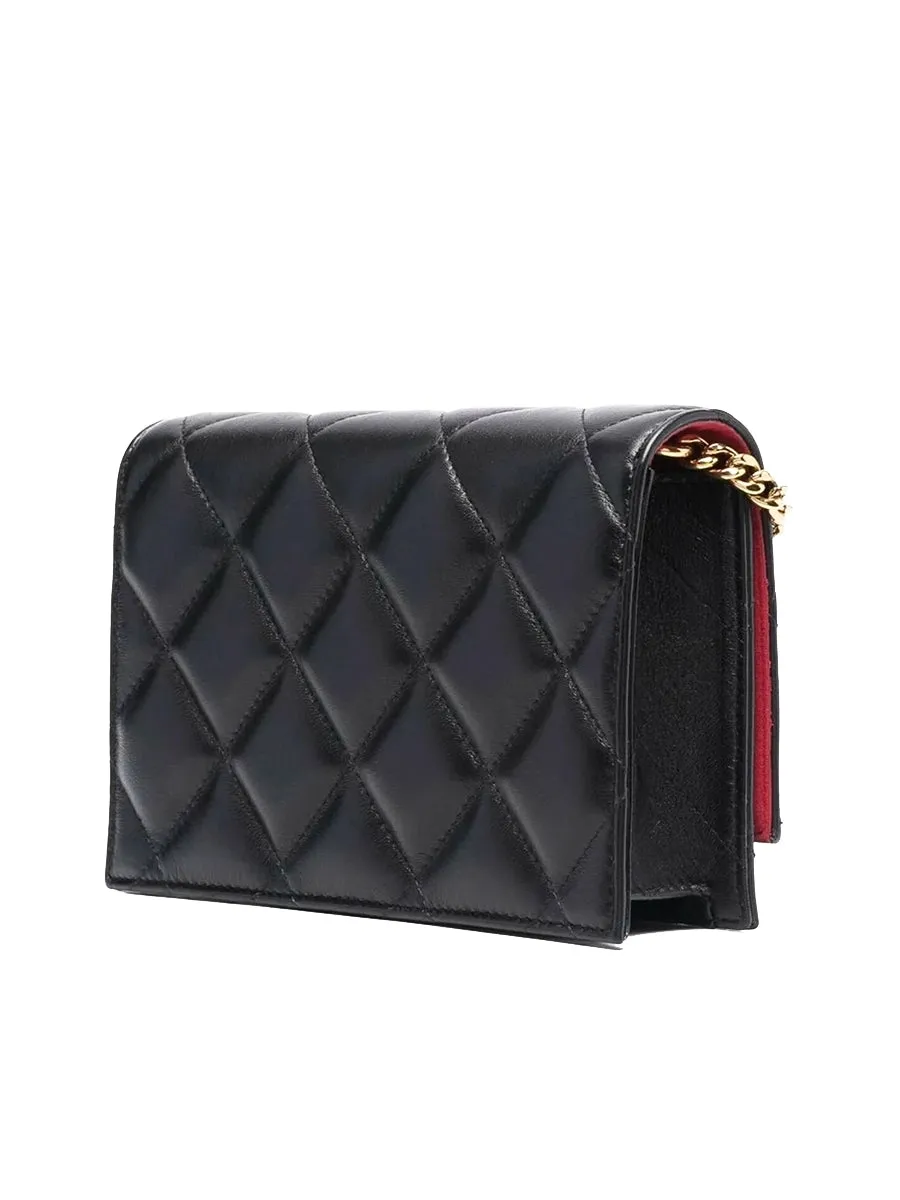 Skull Mini Quilted Shoulder Leather Bag