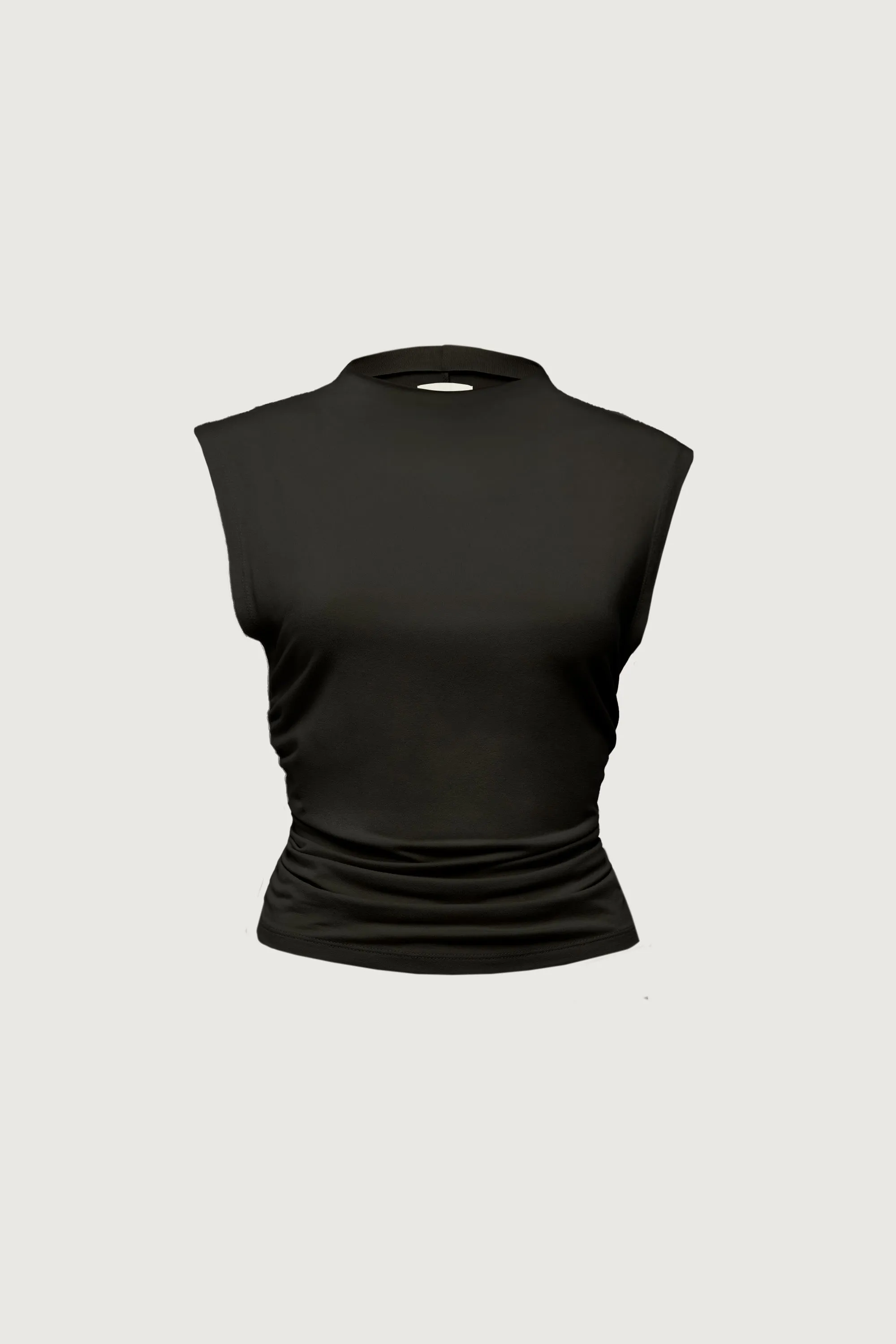 SLEEVELESS MOCKNECK TOP