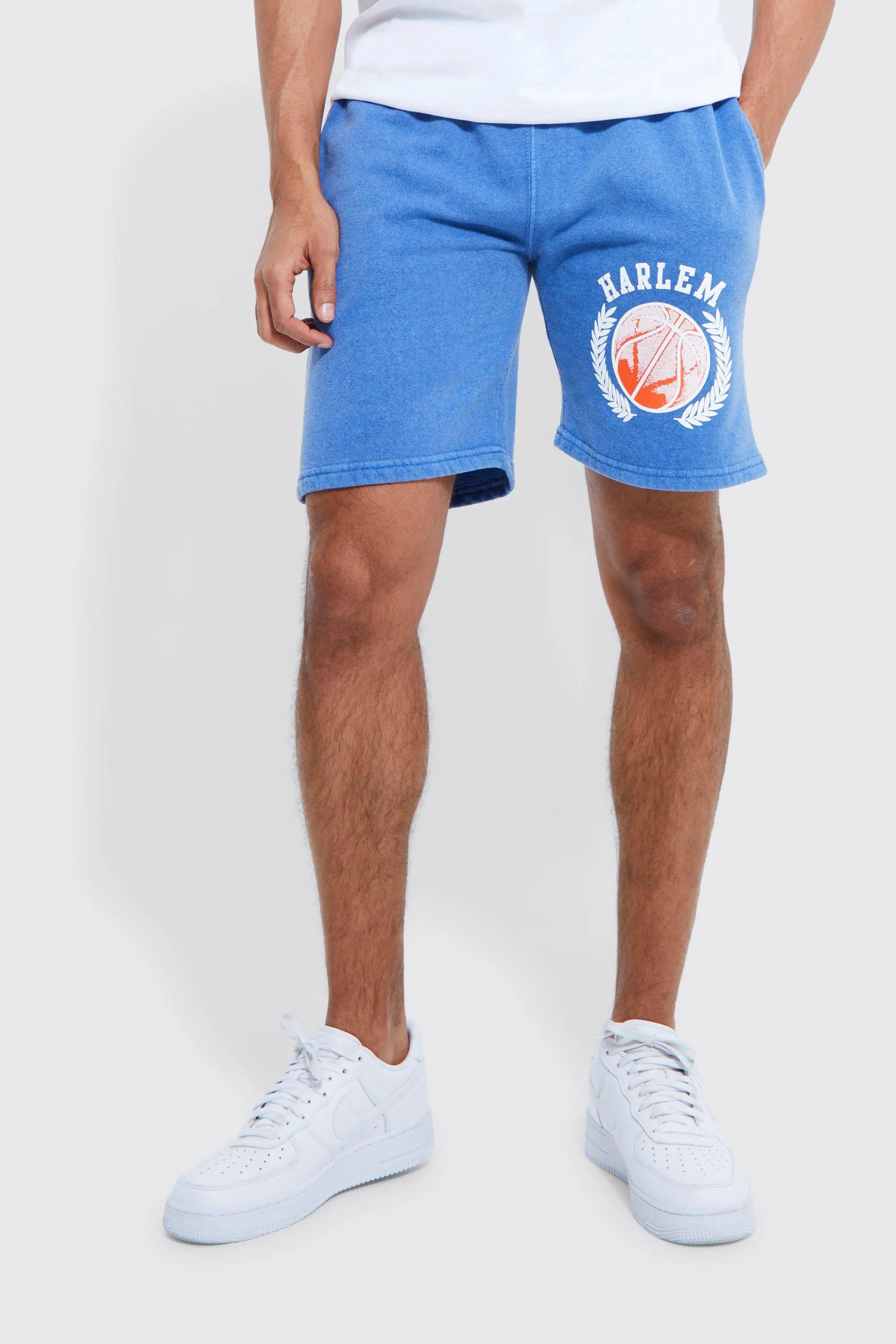 Slim Overdye Basketball Graphic Jersey Knit Short