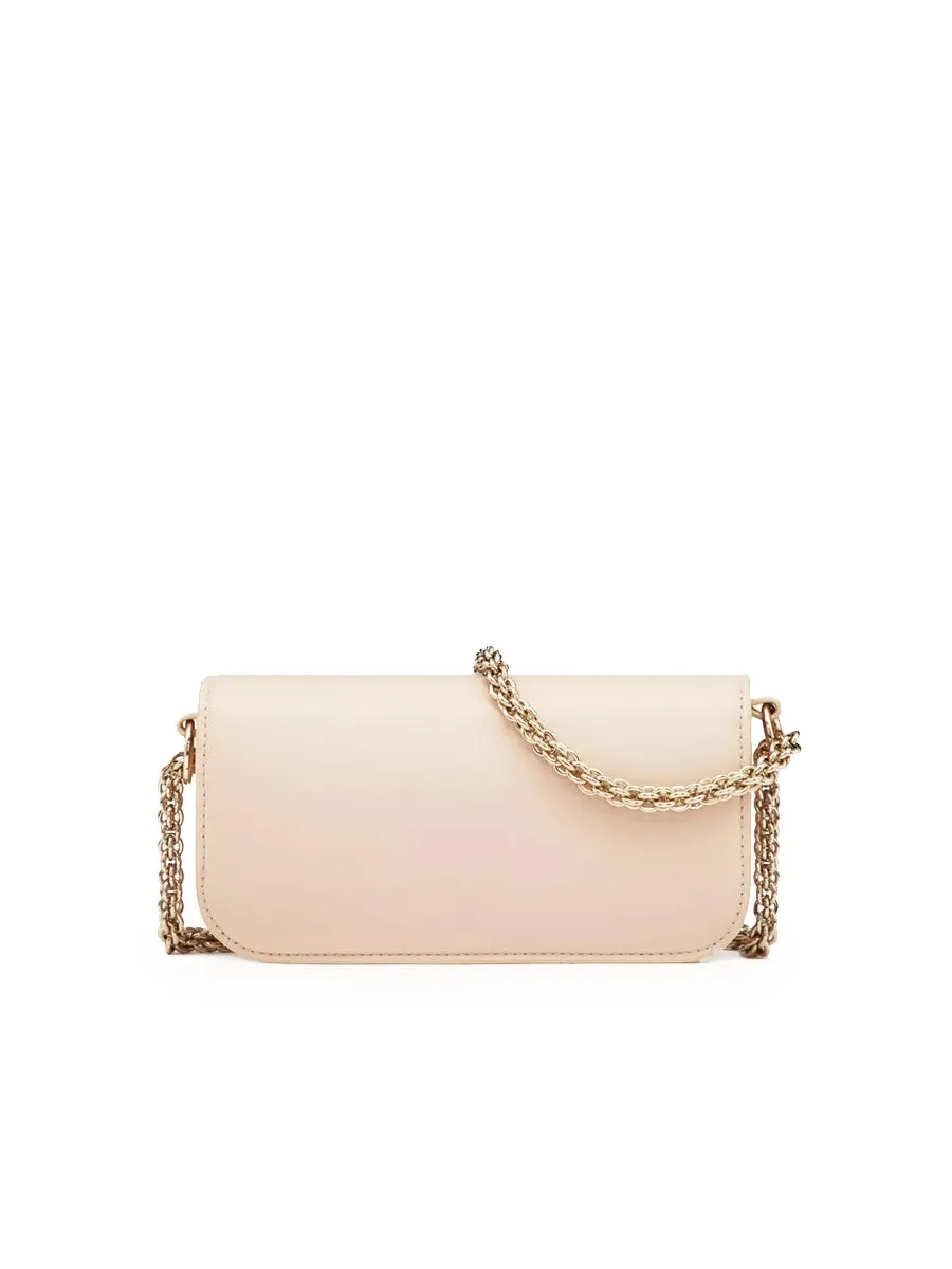 Small Loco Calfskin Shoulder Bag in Powder Rose