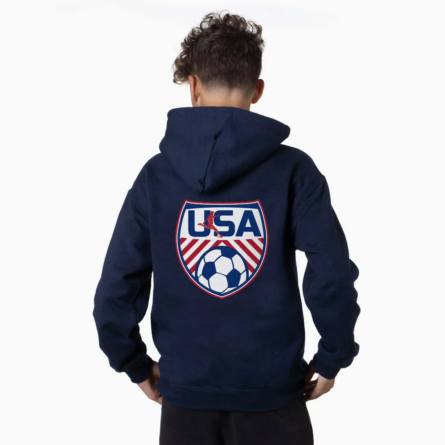 Soccer Hooded Sweatshirt - Soccer USA (Back Design) 