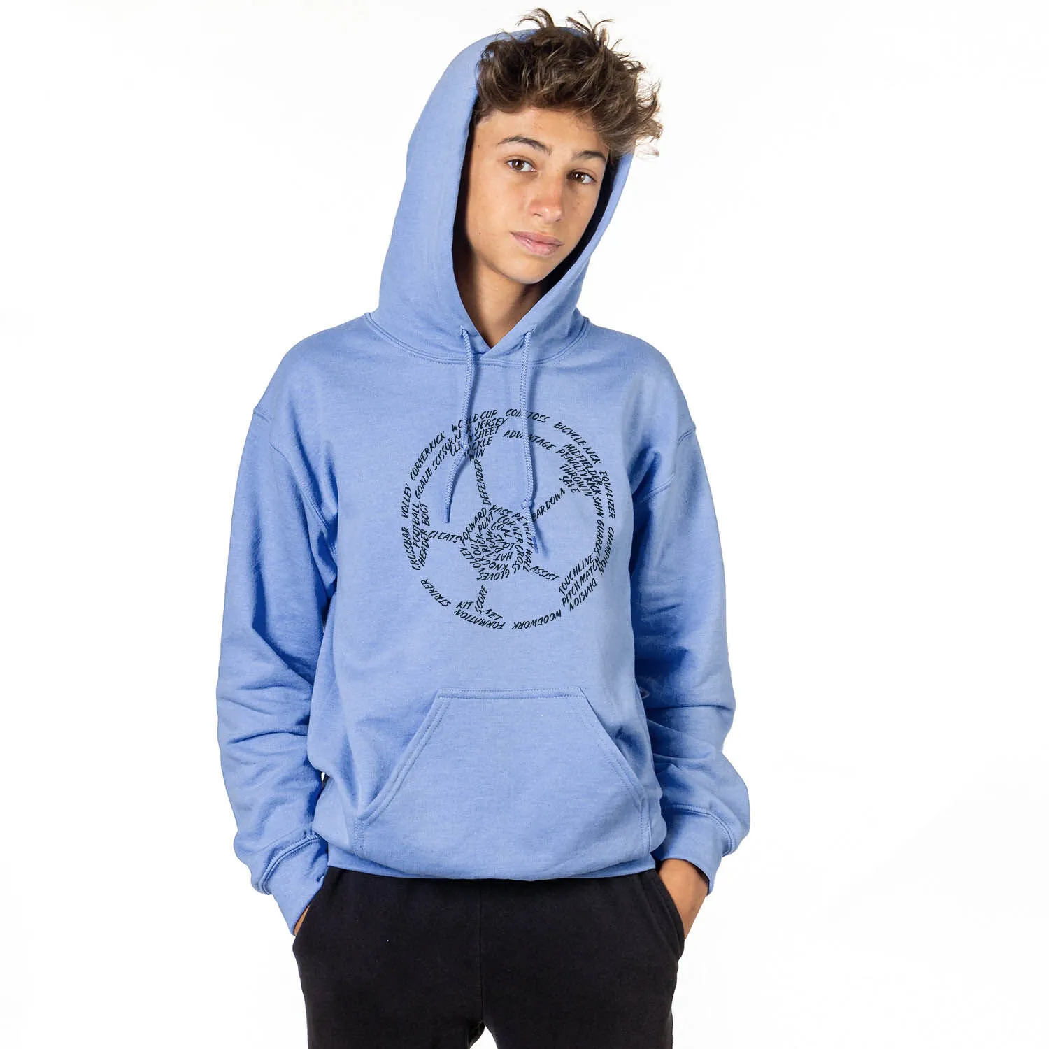 Soccer Hooded Sweatshirt - Soccer Words 