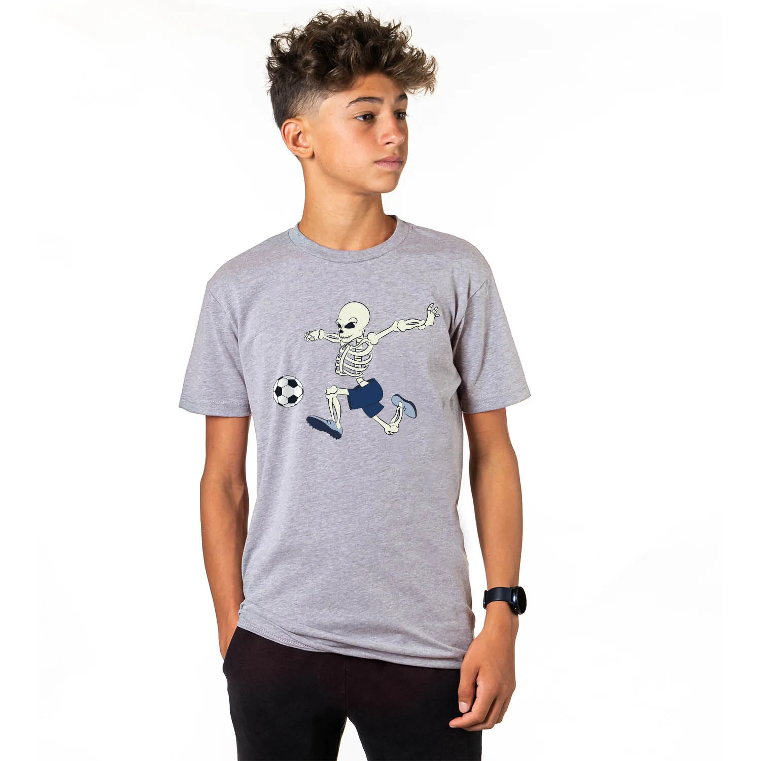 Soccer Short Sleeve T-Shirt - Skeleton Striker 