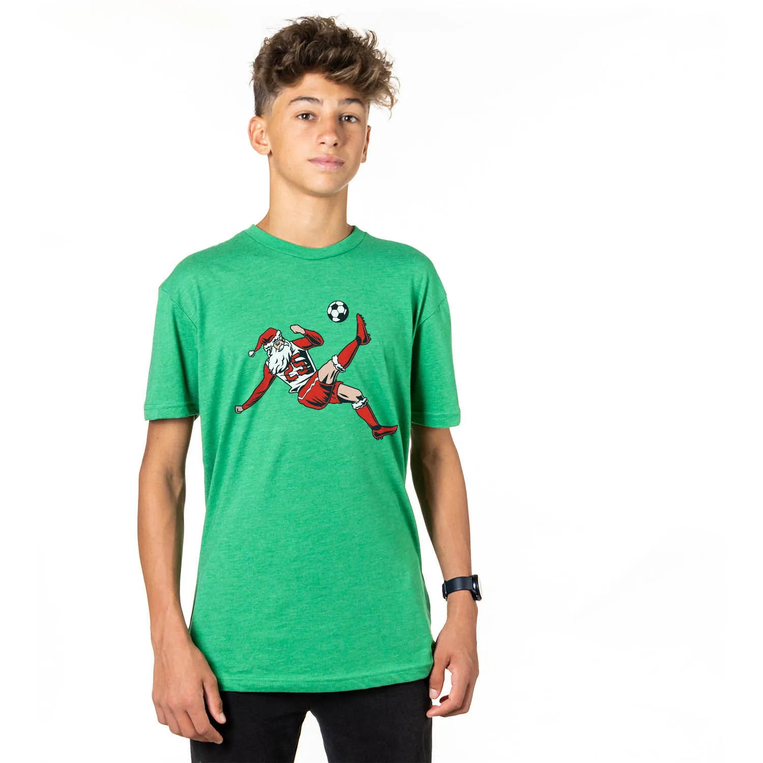 Soccer Short Sleeve T-Shirt - Soccer Santa 