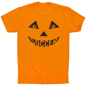 Soccer Short Sleeve Tee - Soccer Pumpkin Face 