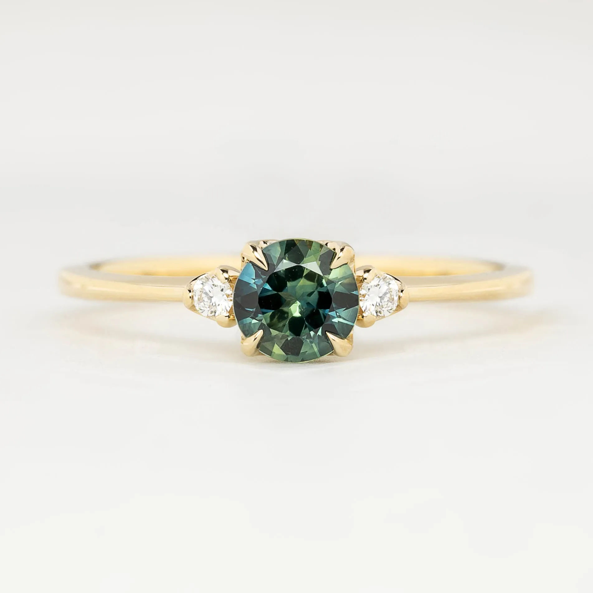 Sofia Ring - 5mm 0.60ct Queensland Green Sapphire