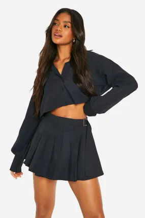 Soft Touch Wrap Belted Mini Tennis Skirt