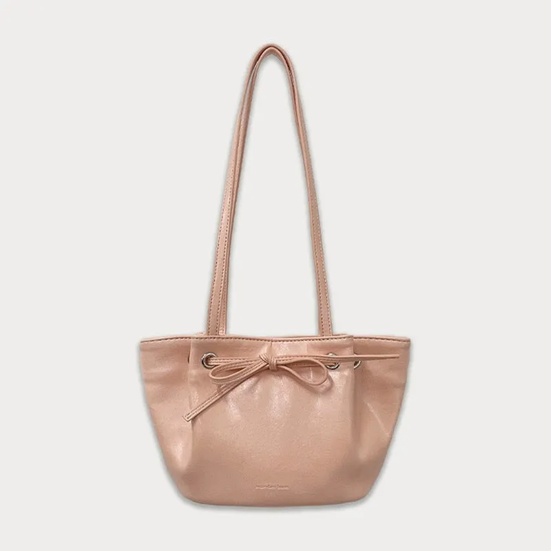 somewherebutterKorean niche dumpling bag bow shoulder handbag commuter armpit bag for women