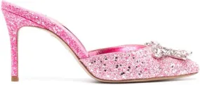 Sophia Webster Margaux glitter-detailed 85 mules Pink