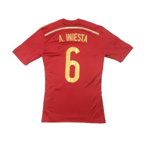 Spain Iniesta Adidas 2014 Football Shirt Small