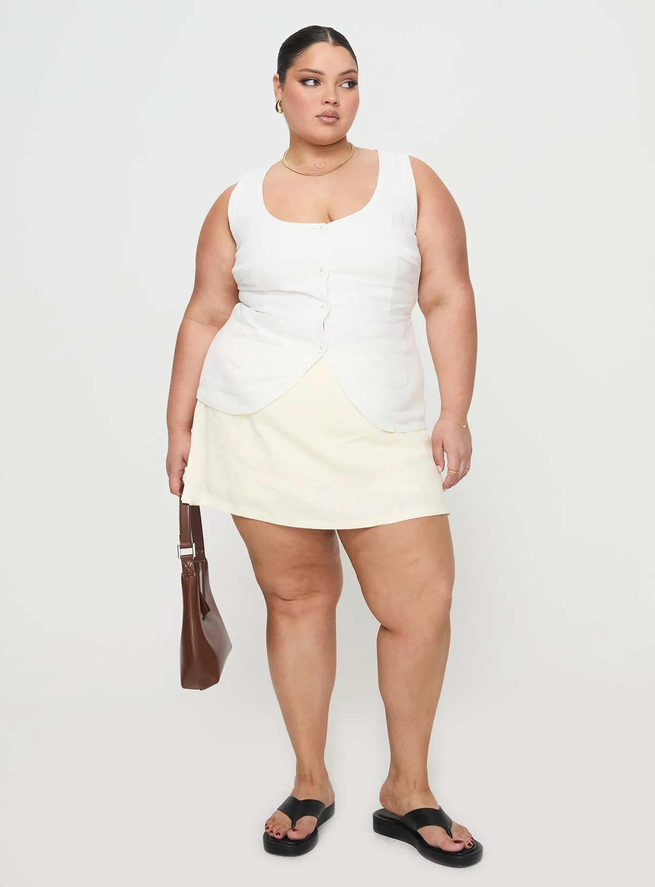 Spirito Vest Top White Curve