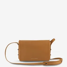 STATUS ANXIETY Womens Succumb Leather Crossbody Bag - Tan Pebble