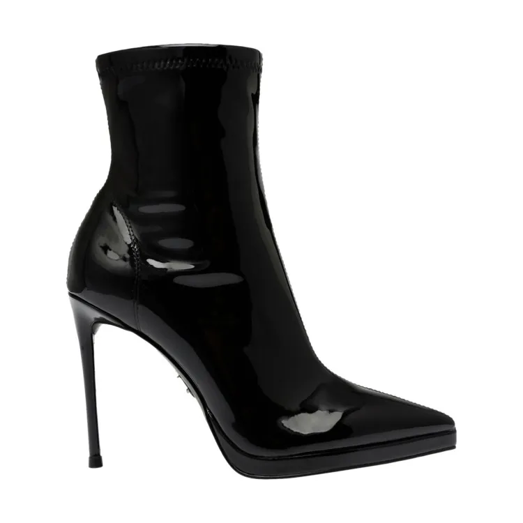 Steve Madden KAYLANI Scarpe Donna Stivaletto in Vernice Tacco 10 cm Black