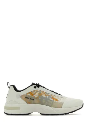 Stone Island Ivory Fabric And Rubber Sneakers