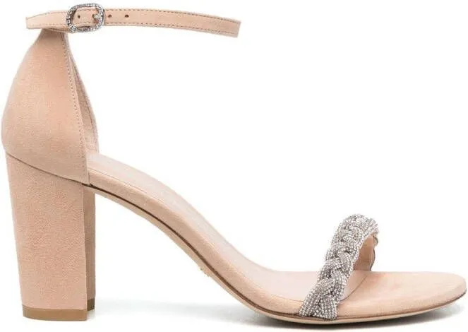 Stuart Weitzman Nudistcurve 80mm embellished sandals Neutrals