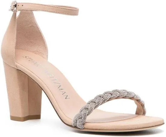 Stuart Weitzman Nudistcurve 80mm embellished sandals Neutrals