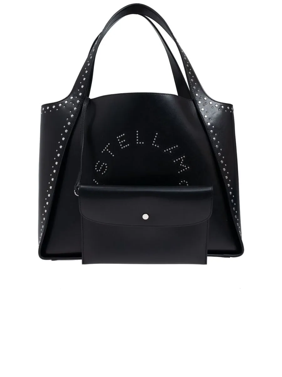 Studded Logo Detail Shoulder Bag