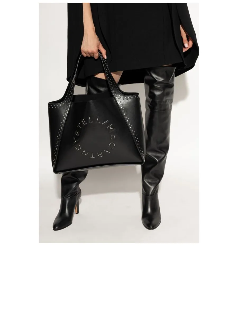 Studded Logo Detail Shoulder Bag