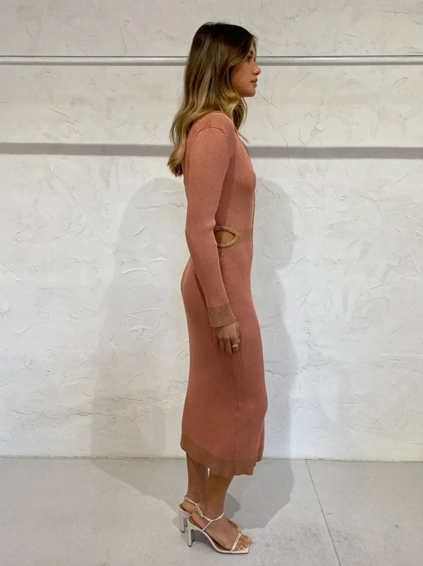 Suboo Leah Cut Out Cardigan Dress in Pink