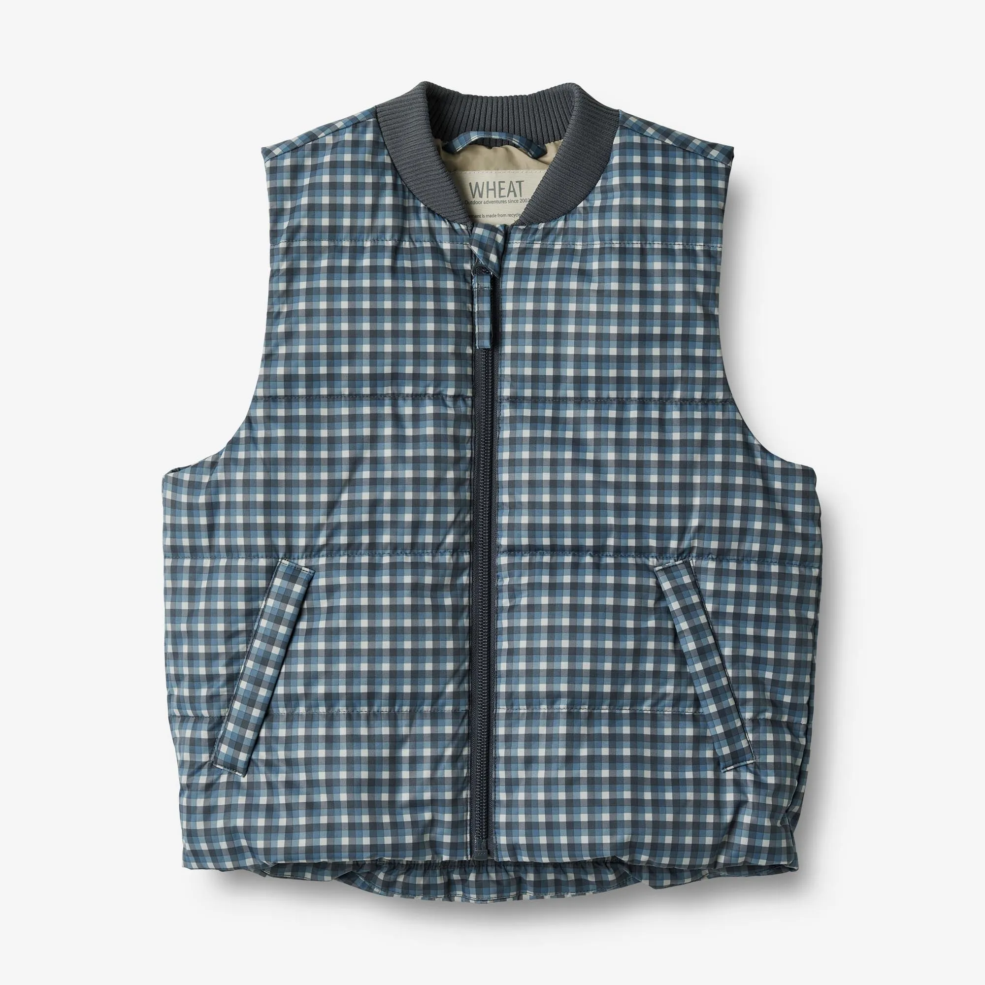 Summer Puffer Waistcoat Andre - blue check