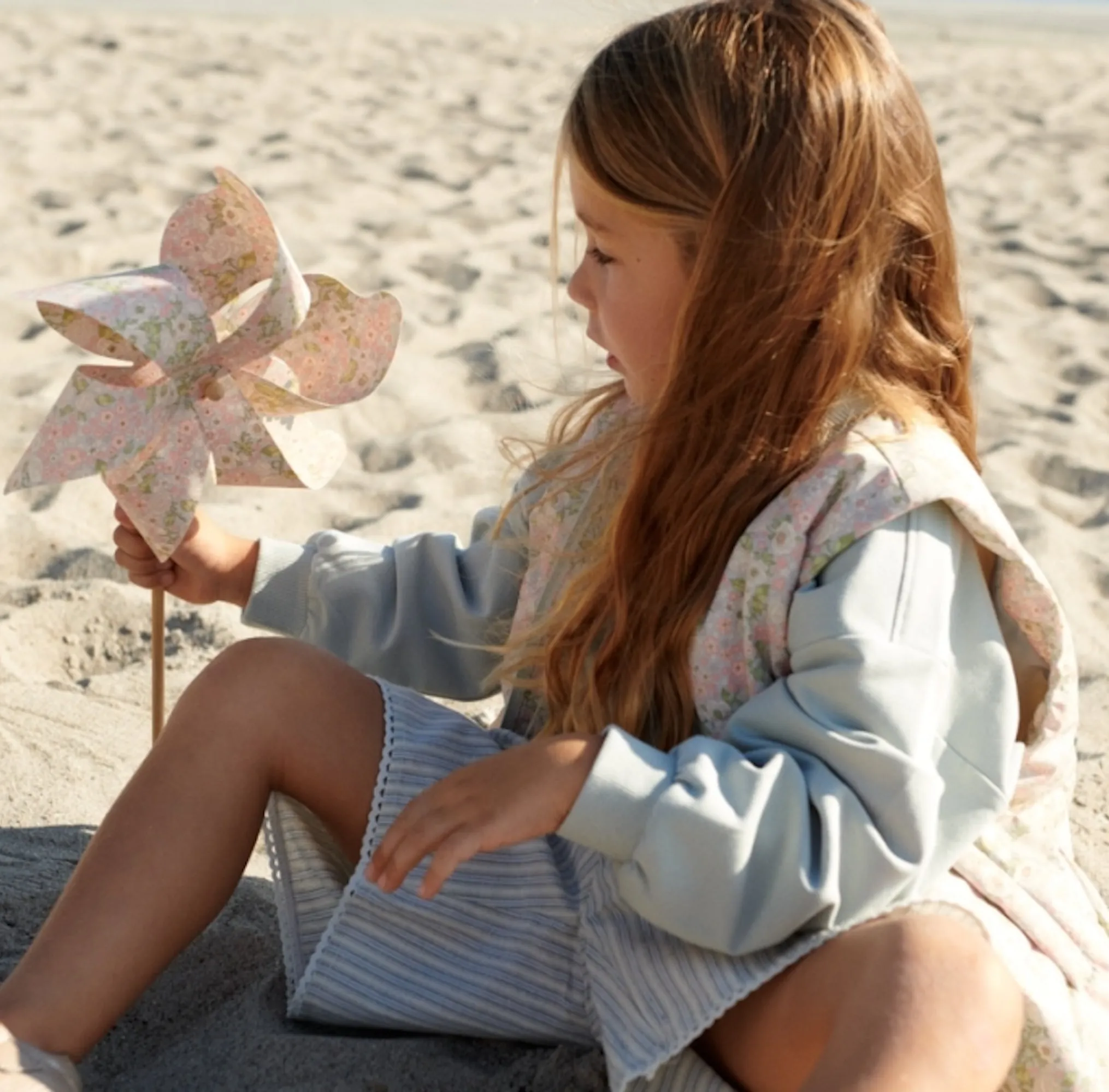 Summer Puffer Waistcoat Andre - sea salt roses