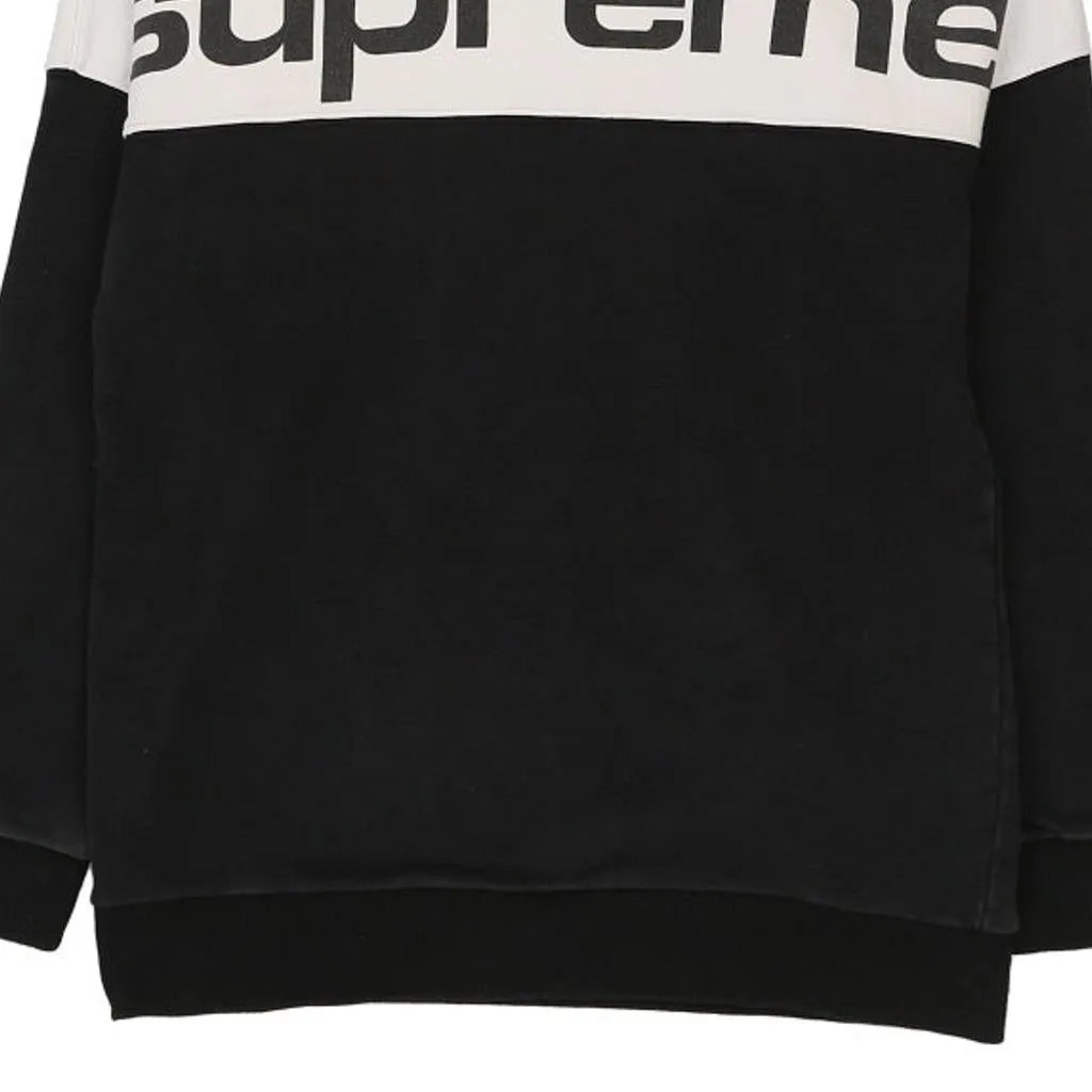 Supreme Spellout Hoodie - Medium Black & White Cotton Blend