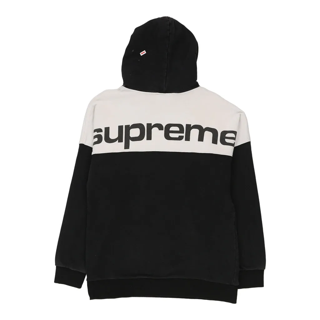 Supreme Spellout Hoodie - Medium Black & White Cotton Blend