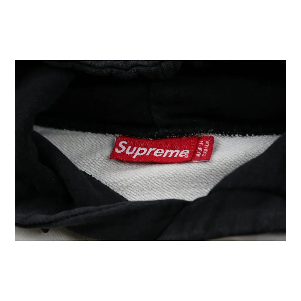 Supreme Spellout Hoodie - Medium Black & White Cotton Blend