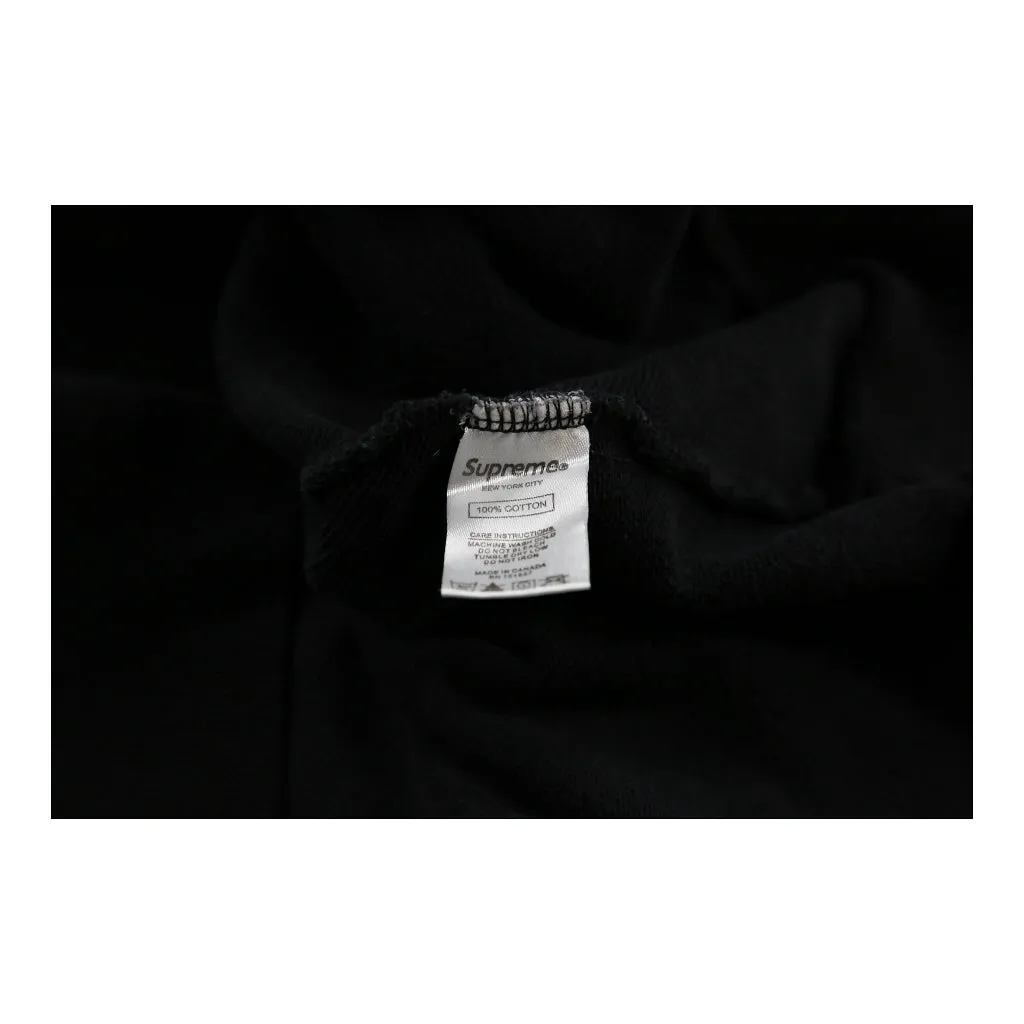 Supreme Spellout Hoodie - Medium Black & White Cotton Blend
