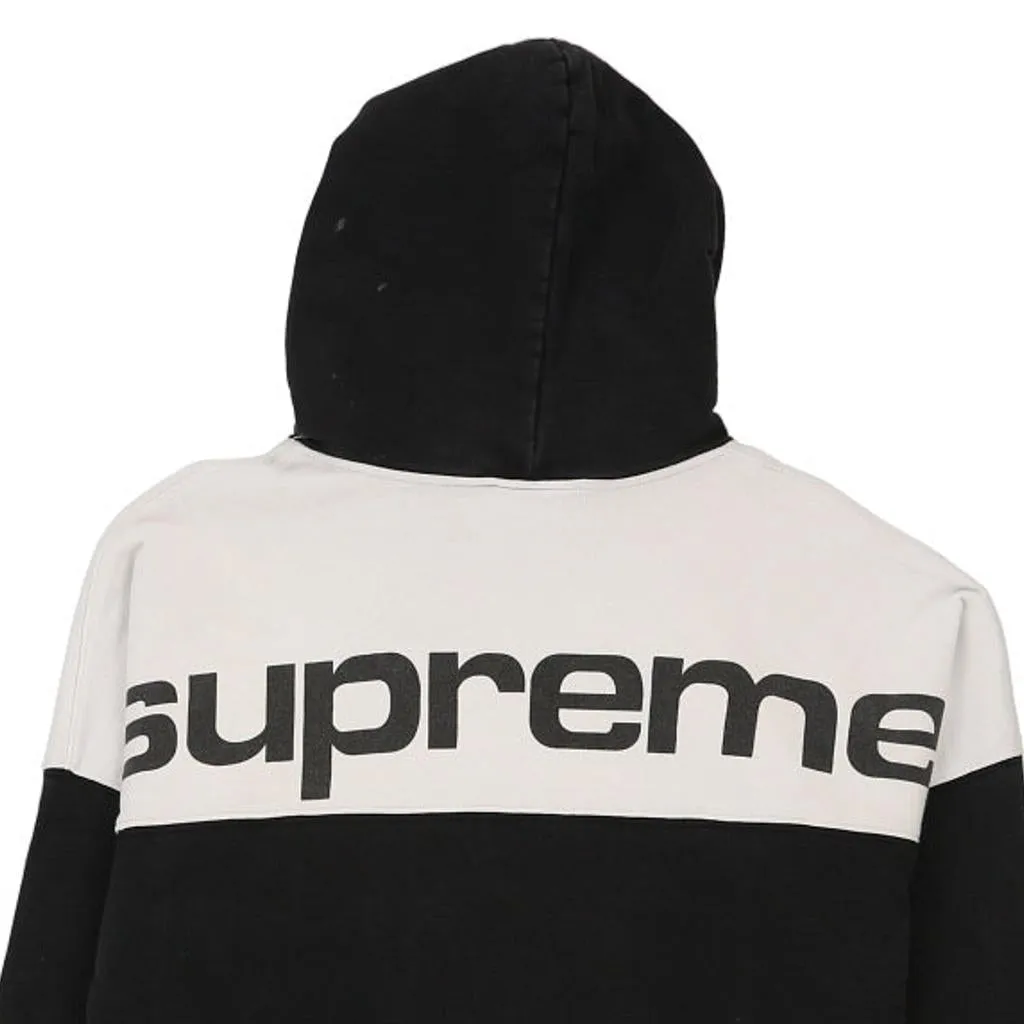 Supreme Spellout Hoodie - Medium Black & White Cotton Blend