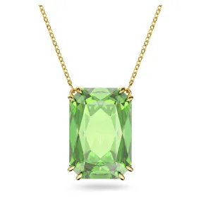 SWAROVSKI Millenia pendant Octagon cut, Green, Gold-tone plated 