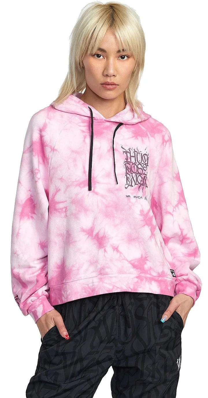 sweatshirt RVCA Thug Rose Cropped Hoodie - Rose Pink - women´s
