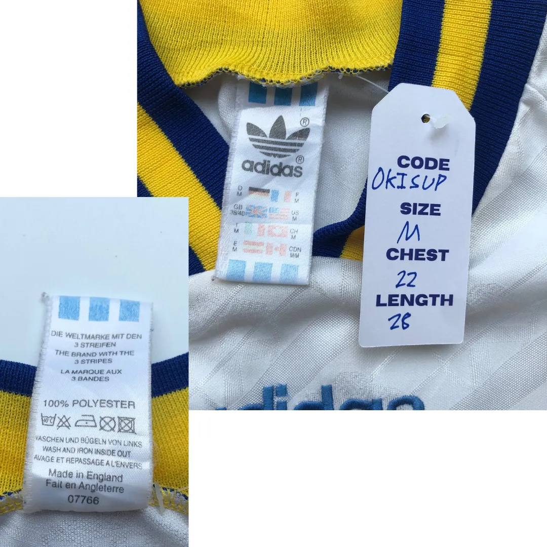 Sweden Original Adidas 1994/1996 Away Vintage Football Shirt Medium