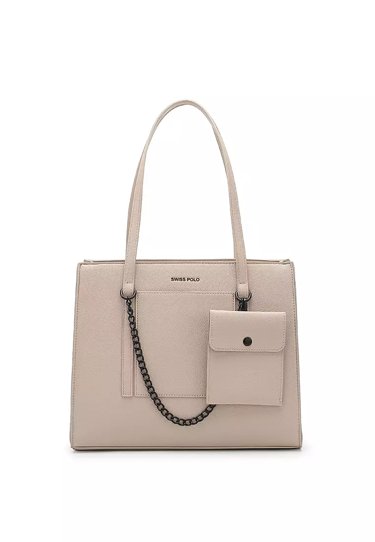 Swiss Polo Women's Tote Bag / Shoulder Bag - Beige