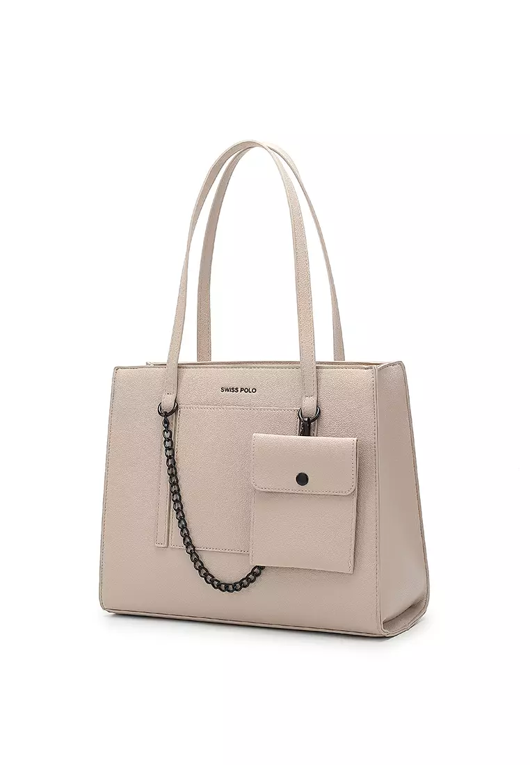 Swiss Polo Women's Tote Bag / Shoulder Bag - Beige