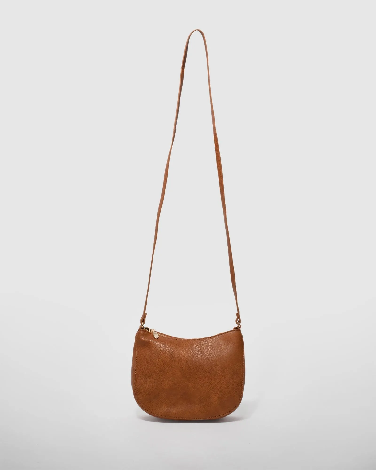Tan Selena Saddle Crossbody Bag