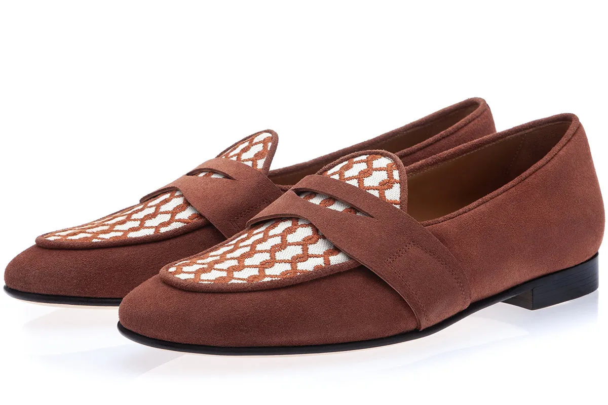 TANGERINE 9.1 VELUKID PECAN BELGIAN LOAFERS