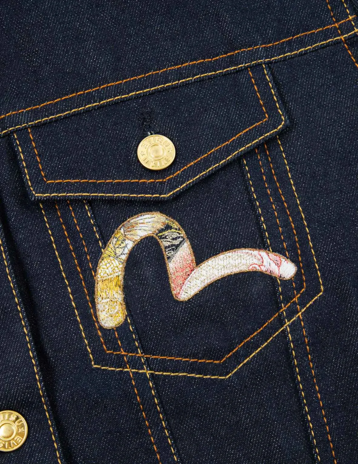 Tattoo Koi and Sakura Embroidery Denim Jacket