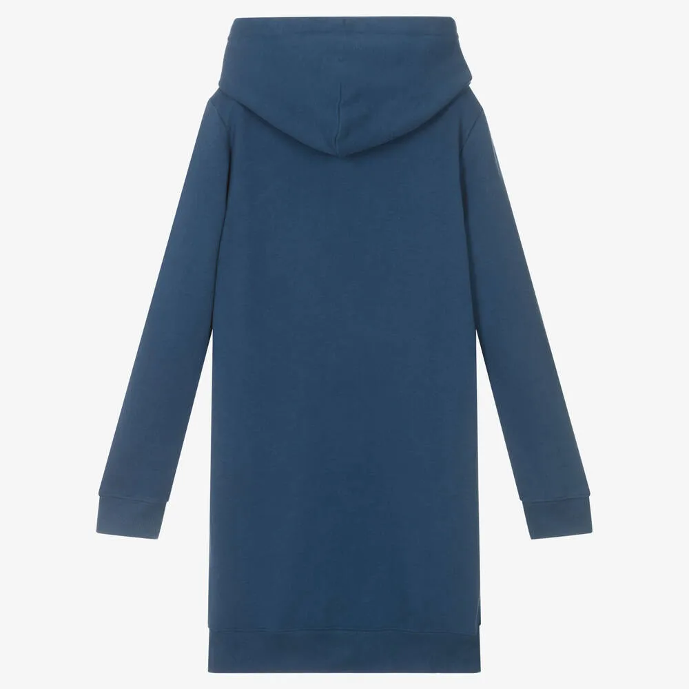 Teen Girls Blue Polo Bear Hoodie Dress