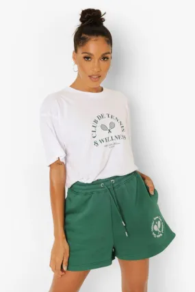 Tennis Embroidered Sweat Short