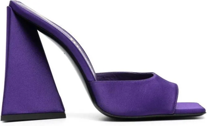 The Attico Devon 115mm satin mules Purple