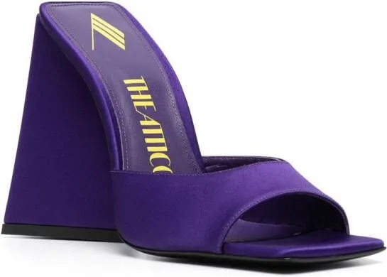 The Attico Devon 115mm satin mules Purple