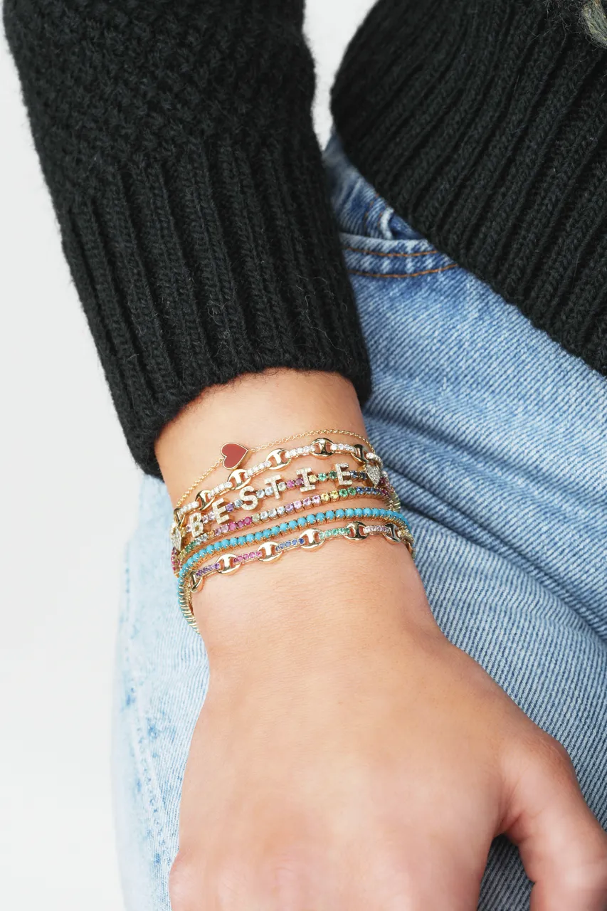 The Perfect Tennis Bracelet - Rainbow / 14k Yellow Gold