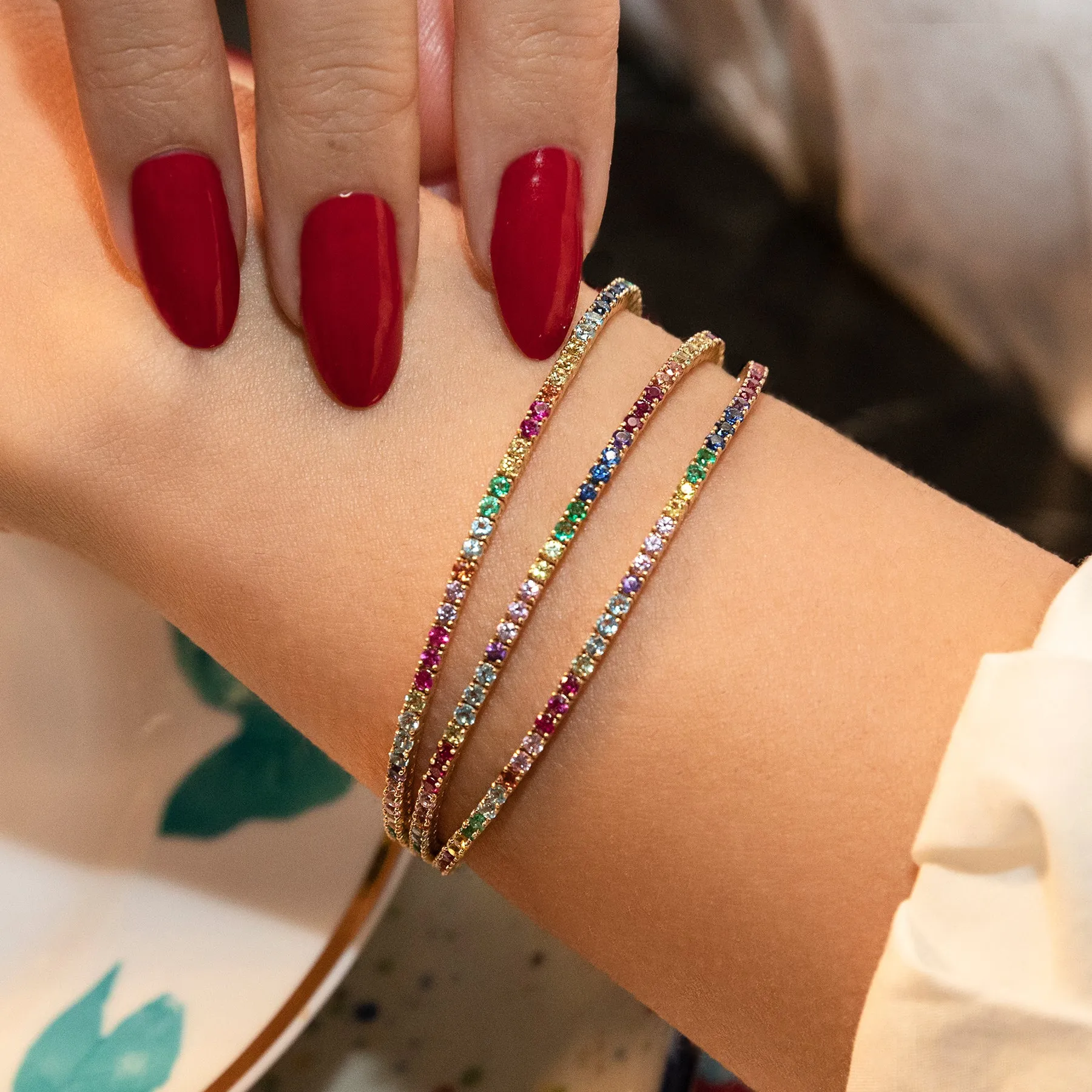 The Perfect Tennis Bracelet - Rainbow / 14k Yellow Gold