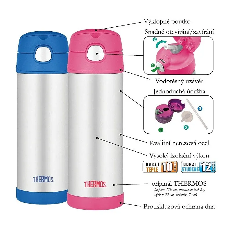 thermos Thermos Funtainer Straw 355 - 120010/Football - kid´s