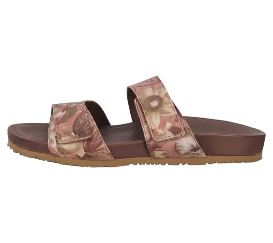 Think! Sandalias de mujer tipo mules de piel auténtica con estampado floral en toda la superficie zapatos de verano 3-000581-900