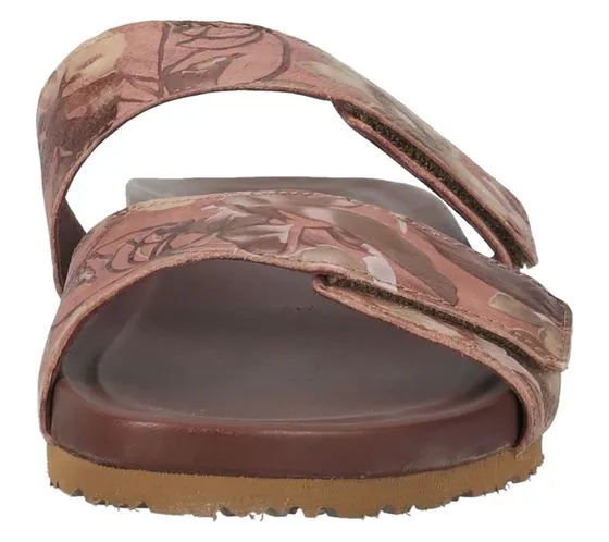 Think! Sandalias de mujer tipo mules de piel auténtica con estampado floral en toda la superficie zapatos de verano 3-000581-900