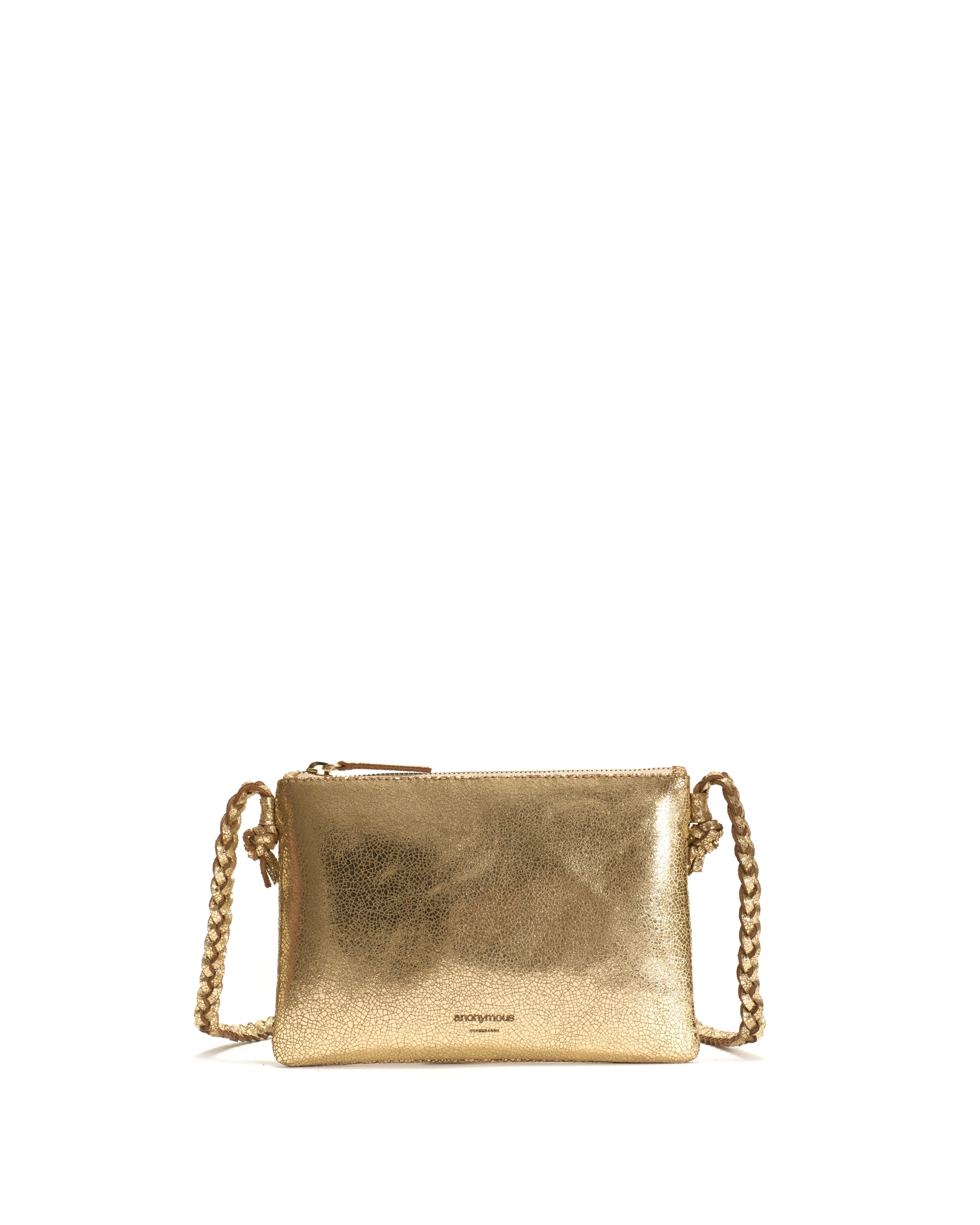 Thinna clutch Crackled metallic goat Gold