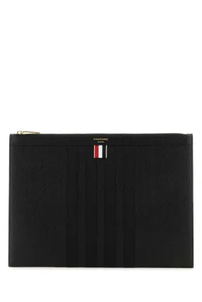 Thom Browne Black Leather Clutch